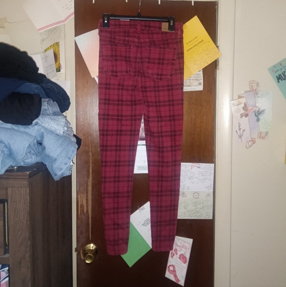 AMERICAN EAGLE High Rise Plaid Jeggings - Size 4 - Picture 6 of 9